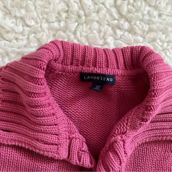 Y2k sweater cardigan hot pink button down size small vintage shaker style - Picture 2 of 2